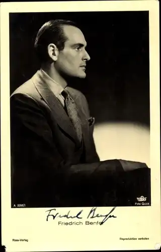 Ak Schauspieler Friedrich Benfer, Profil, Ross Verlag Nr. A 3268/1