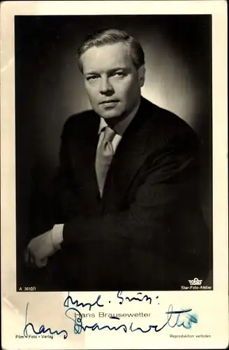 Ak Schauspieler Hans Brausewetter, Film Foto Verlag A 3510/1, Portrait