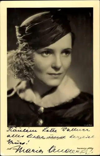 Ak Schauspielerin Maria Andergast, Portrait, Ross Verlag 9013 1, Autogramm