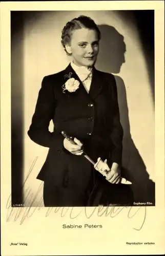 Ak Schauspielerin Sabine Peters, Portrait, Autogramm