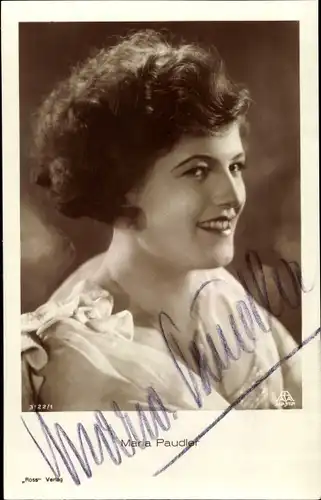 Ak Schauspielerin Maria Paudler, Portrait, Autogramm