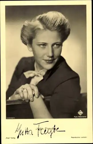 Ak Schauspielerin Jutta Freybe, Portrait, Autogramm