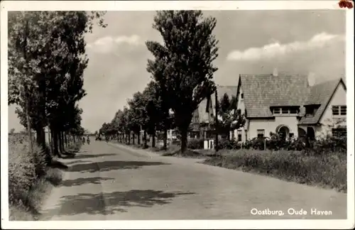 Ak Oostburg Zeeland, Oude Haven, Allee, Häuser