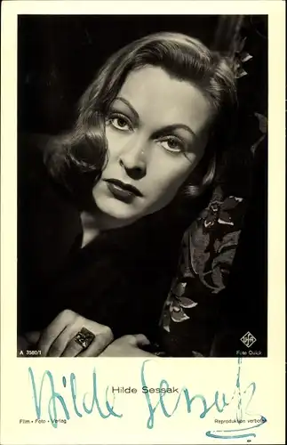 Ak Schauspielerin Hilde Sessak, Portrait, UFA Film