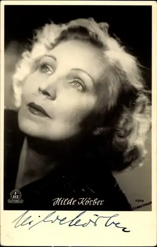 Ak Schauspielerin Hilde Körber, Portrait, Autogramm, FBZ Verlag