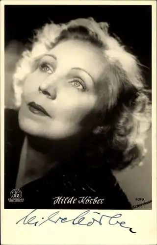 Ak Schauspielerin Hilde Körber, Portrait, Autogramm, FBZ Verlag