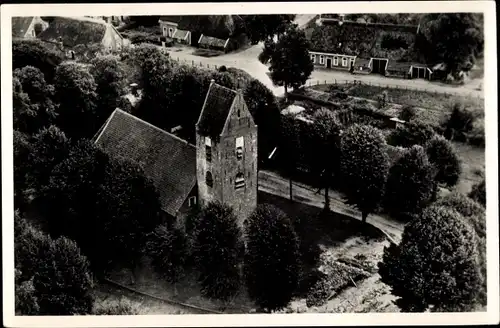 Ak Norg Drenthe, Ned. Herv. Kerk, Fliegeraufnahme