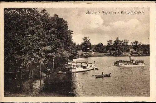Ak Ruciane Nida Rudczanny Nidden Masuren Ostpreußen, Dampferhaltestelle