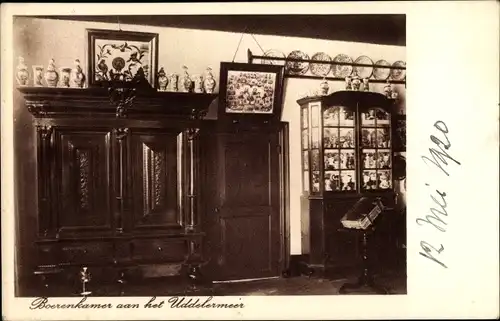 Ak Niederlande, Boerenkamer aan het Uddelermeer