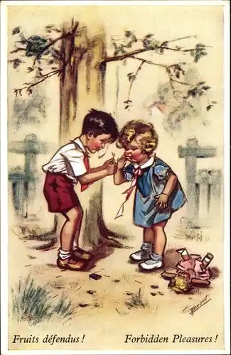 Künstler Ak Bouret, Germaine, Fruits defendus, Forbidden Pleasures