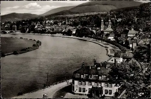 Ak Miltenberg am Main Unterfranken, Panorama mit Hotel Rose, Kirchturm
