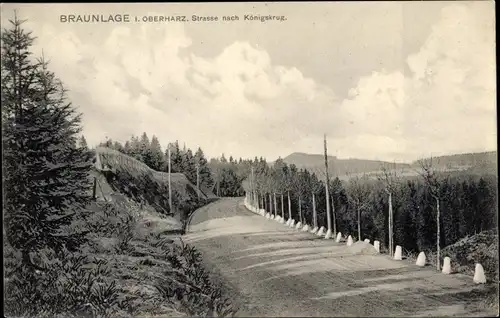 Ak Braunlage im Oberharz, Straße nach Königskrug