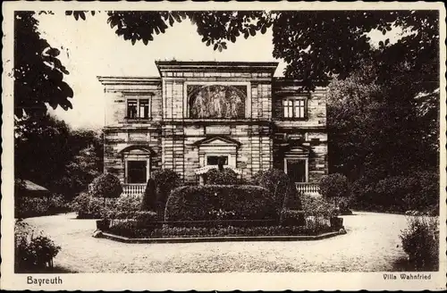 Ak Bayreuth in Oberfranken, Villa Wahnfried, Außenansicht, Gedicht Rich.Wagner