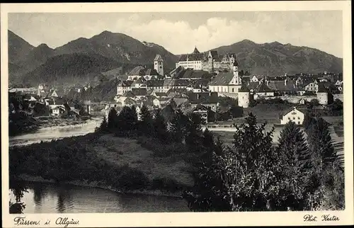 Ak Füssen im Ostallgäu, Panorama, Überreicht von der Reichsbahndirektion München