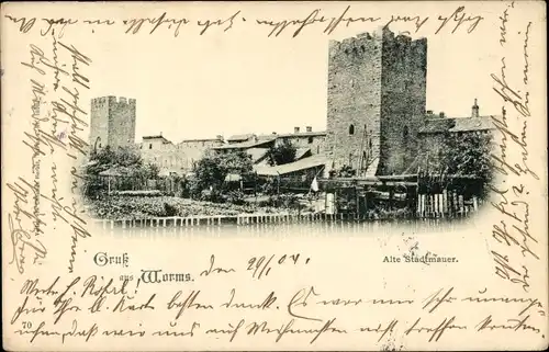 Ak Worms am Rhein, Alte Stadtmauer