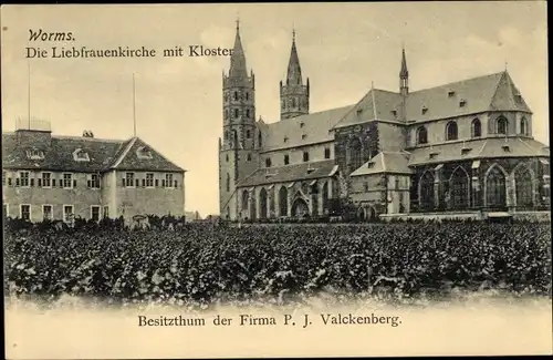 Ak Worms am Rhein, Liebfrauenkirche mit Kloster, Außenansicht