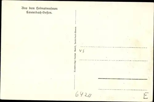 Ak Lauterbach in Hessen, Aus dem Heimatmuseum