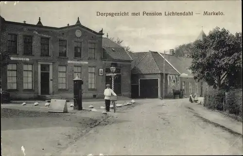 Ak Markelo Overijssel, Dorpsgezicht met Pension Lichtendahl