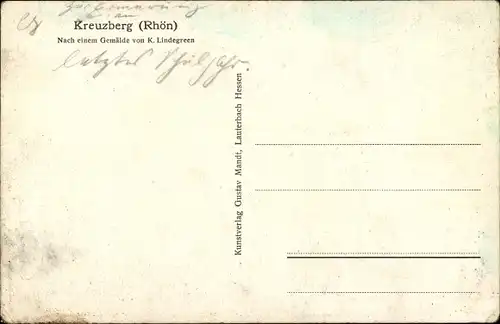 Künstler Ak Lindegreen, K., Bischofsheim an der Rhön in Unterfranken, Kreuzberg, Kirche