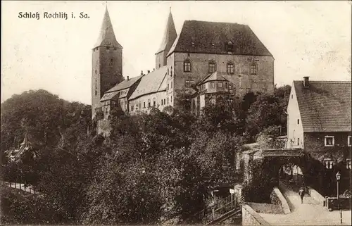 Ak Rochlitz an der Mulde, Blick auf das Schloss, Tor