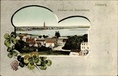 Passepartout Ak Schleswig an der Schlei, Panorama vom Aussichtsturm
