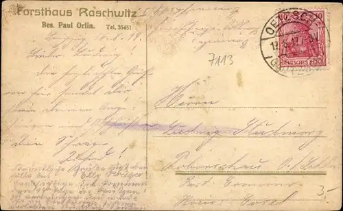 Ak Raschwitz Markkleeberg in Sachsen, Forsthaus Raschwitz, Innenansicht