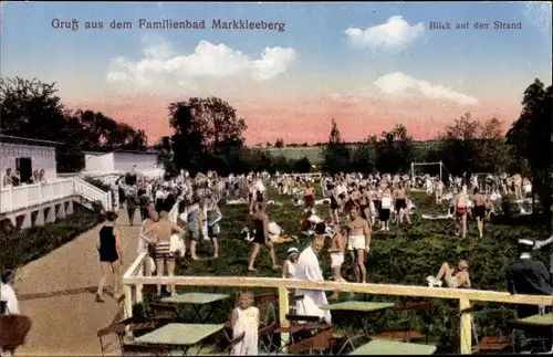 Ak Markkleeberg in Sachsen, Familienbad, Blick auf den Strand