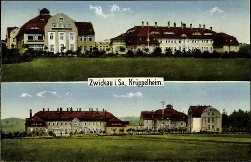 Ak Zwickau in Sachsen, Blick auf eine Pflegeanstalt, Gebäude, Park, Zieher 4424