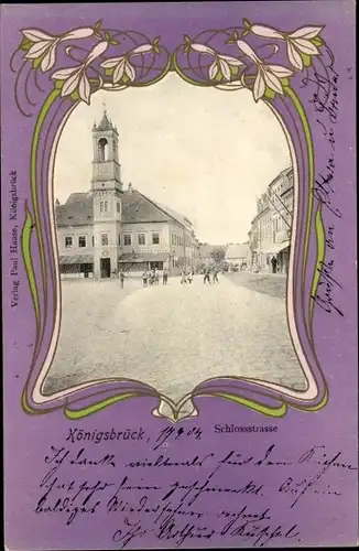 Passepartout Ak Königsbrück in der Oberlausitz, Schlossstraße
