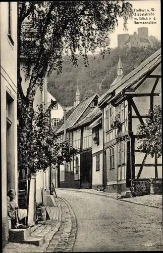 Ak Treffurt an der Werra, Ziddelstraße, Normannstein