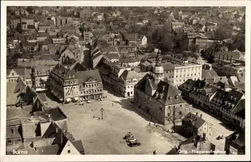 Ak Borna im Kreis Leipzig, Fliegeraufnahme vom Marktplatz