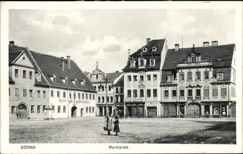 Ak Borna in Sachsen, Marktplatz, Hotel zum goldenen Stern, Handlung Curt Thomes