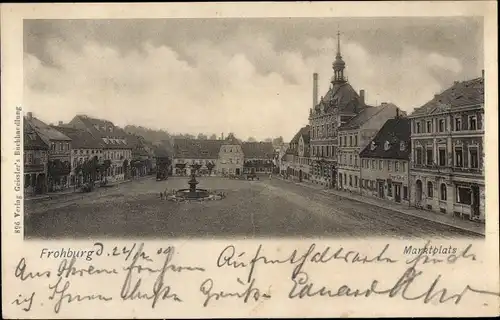 Ak Frohburg in Sachsen, Marktplatz