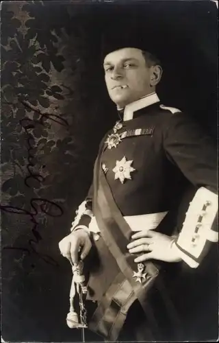 Foto Ak Opernsänger Emil Graf, Portrait in Uniform