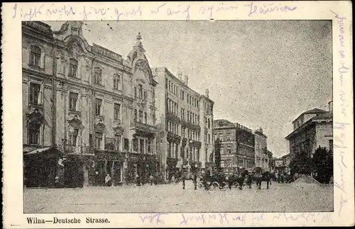 Ak Vilnius Wilna Litauen, Deutsche Straße