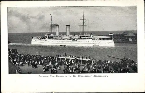 Ak President Paul Kruger of Hr. Ms. Oorlogsboot Gelderland