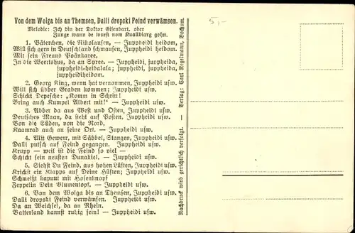 Lied Ak Von dem Wolga bis an Themsen, Dalli dropski Feind verwämsen, Soldat, Schlachtfeld