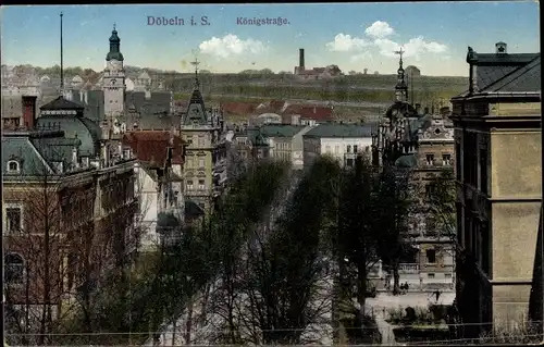 Ak Döbeln in Mittelsachsen, Blick in die Königstraße
