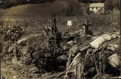 Foto Ak Passau in Niederbayern, Ortsansicht, Windmühle, Rohr, Wasser