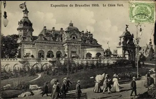 Ak Bruxelles Brüssel, Exposition Universelle 1910, Le Chien Vert