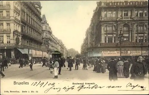 Ak Bruxelles Brüssel, Boulevard Anspach