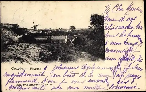Ak  Koksijde Coxyde sur Mer Westflandern, Paysage, Windmühle