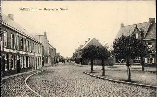 Ak Dadizele Moorslede Westflandern, Straat naar Becelaere, Straßenpartie, St. Sebastian Afspanning