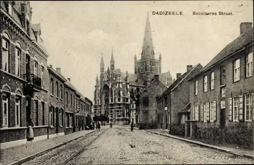 Ak Dadizele Dadizeele Moorslede Westflandern, Becelaeres Straat, Kirche