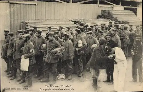 Ak Rabat Marokko, Le Maroc illustre, Groupe des prisonniers allemands