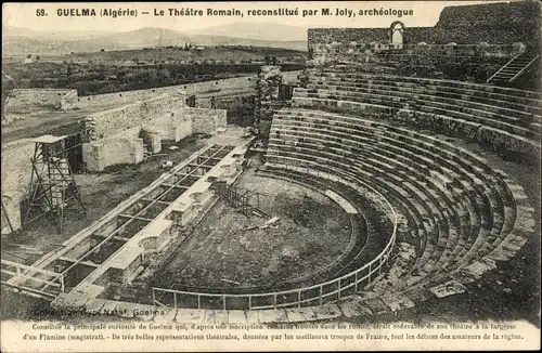 Ak Hammam Maskhoutine Guelma Algerien, Le Theatre Romain, Amphitheater