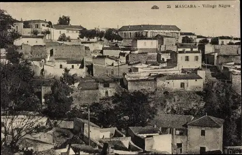 Ak Mascara Algerien, Village Negre