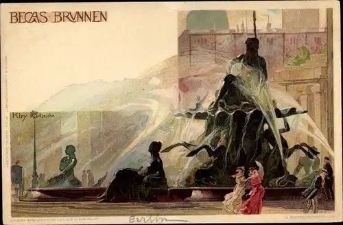 Künstler Litho Kley, Heinrich, Berlin Mitte, Begas Brunnen