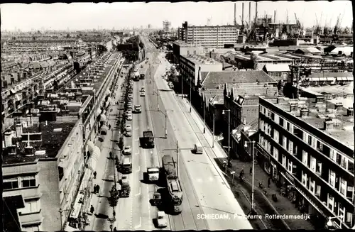 Ak Schiedam Südholland Niederlande, Panorama Rotterdamsedijk