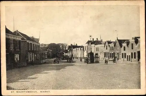 Ak Sint Maartensdijk Zeeland Niederlande, Markt, Kiosk